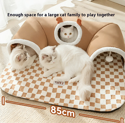 Hide-and-Seek Cat Tunnel Bed
