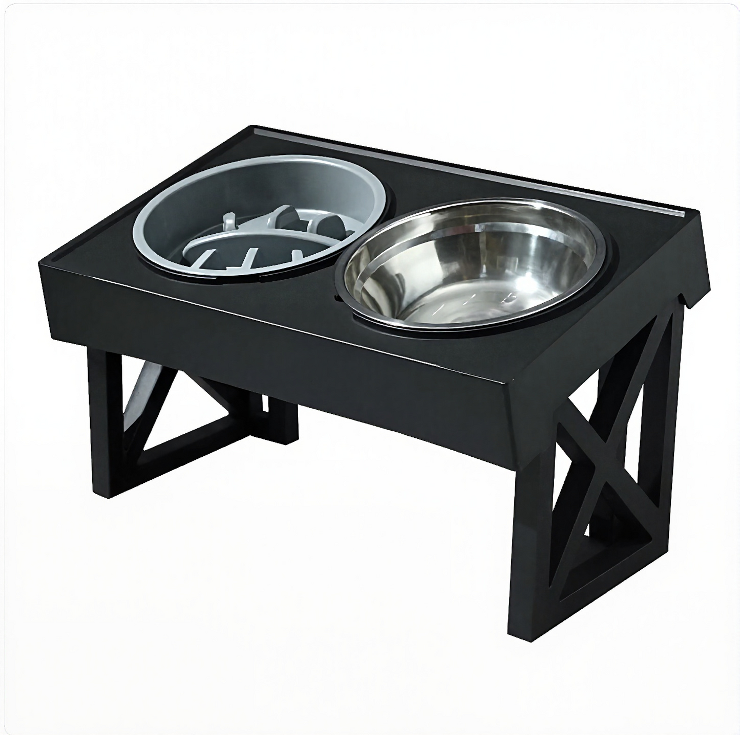 Elevated Slow-Feed Dog Bowl
