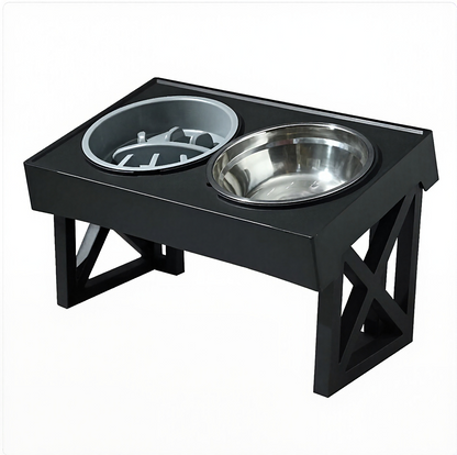 Elevated Slow-Feed Dog Bowl